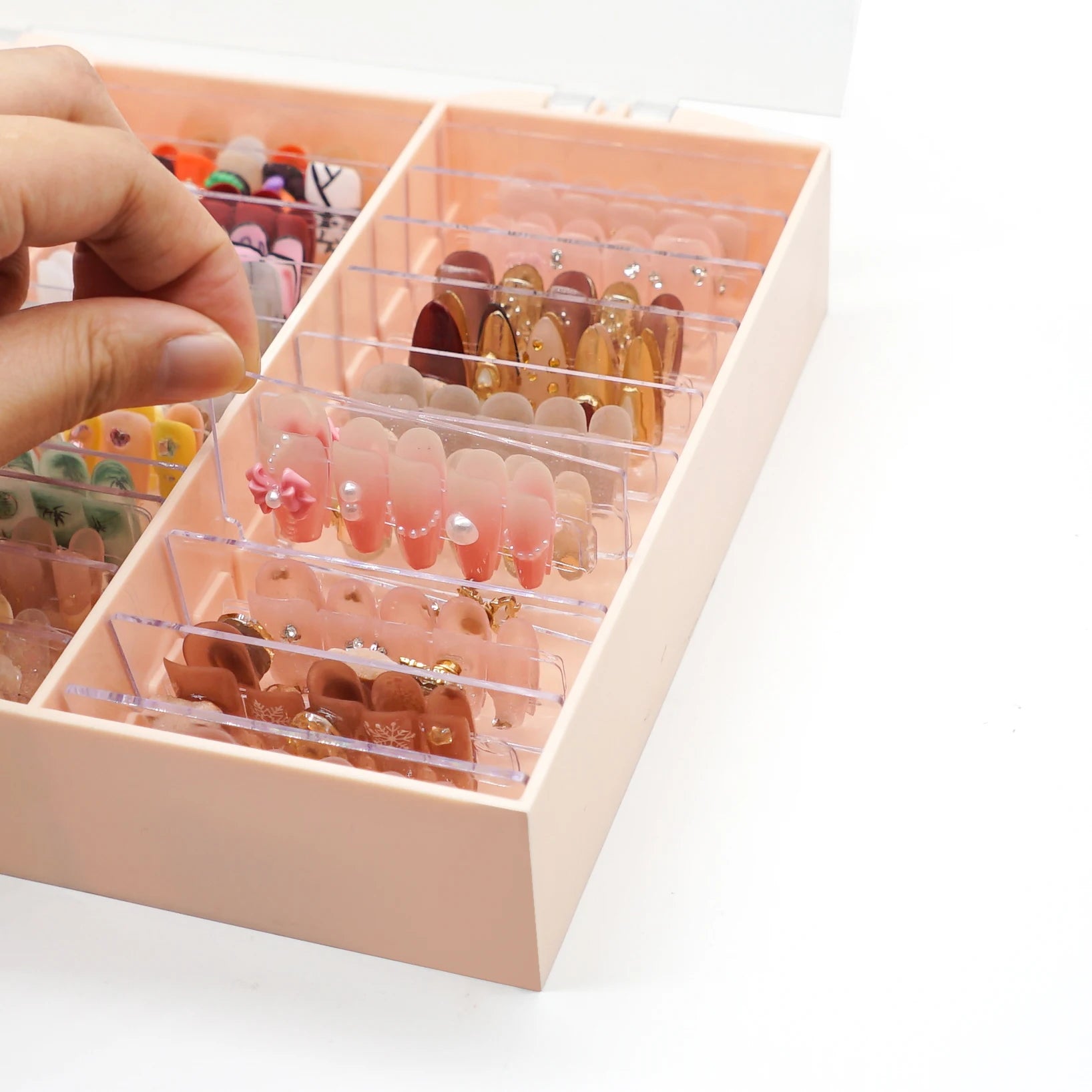 2024 Popular Dustproof Acrylic Storage Display Box Nail Accessories Display Card Other Supplies for Wearing Nails