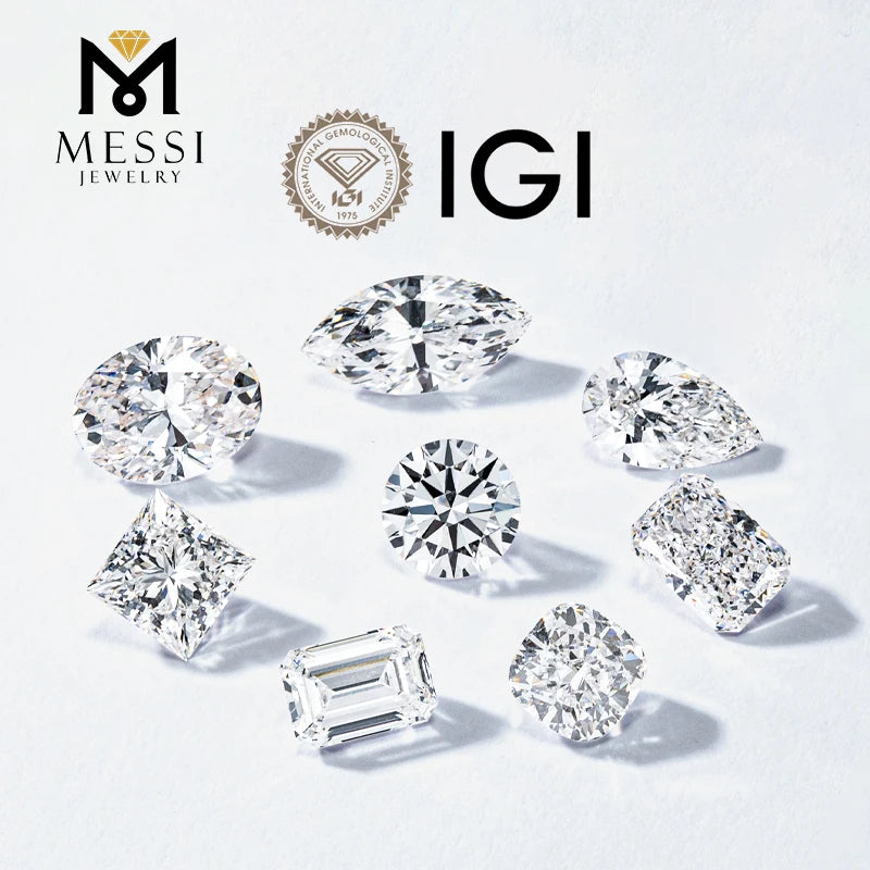 IGI Certificate D VVS VS 0.3ct 0.5ct 1ct 1.5ct 2ct 3ct 4ct 5ct 6ct Wholesale Lab Created Loose Round HPHT CVD Lab Grown Diamond