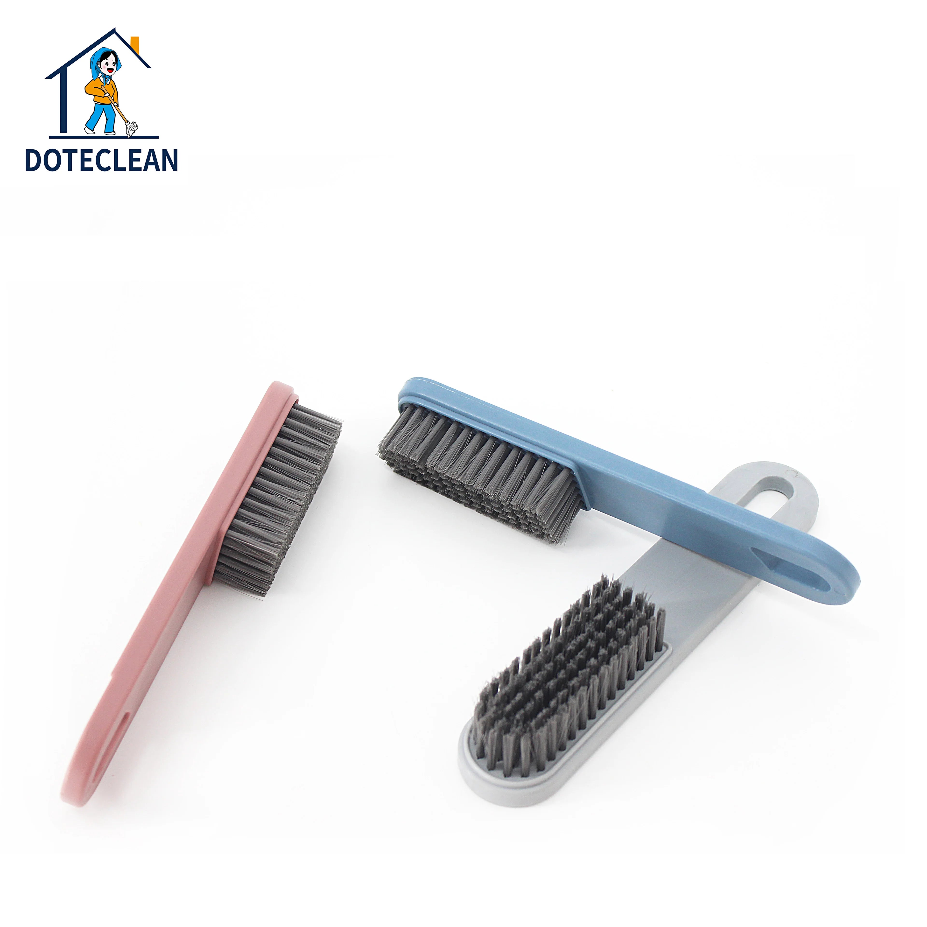 2025 New Multifunctional Household Cleaning Brush Hard Soft Fur Shoe Brush with Handle Long Squeegee Design for Floor Usage