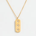 Joolim 18K Gold Plated Jewelry Star Zirconia Rectangle Pendant Dainty Chain Necklace Stainless Steel Jewelry
