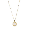 MJ Delicate Niche Fashionable Imitation Pearl Waterproof Stainless Steel Gold Plated Pendant Necklace for Women Men Jewelry