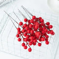 Hot Sale Simulation Caiguo New Year's Eve Flower Bucket Accessories Christmas Fruit Household 12 Fork Foam Red Fruit