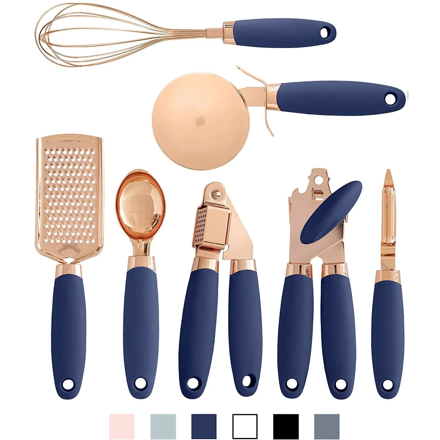 7 Pcs Kitchen Utensil Set Can Opener Pizza Knife Paring Knife Stainless Steel Vegetable Cheese Grater for Kitchen