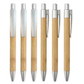 Custom Logo Printed Eco-Friendly Bamboo Ballpoint Penholder with 1.0mm Ball Point Gel Ink Promotional Pens