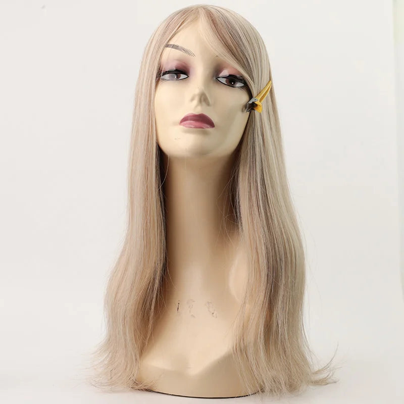 Ready to Ship Top Brazilian Human Hair Wigs Human Hair Silk Base Wigs Blonde Highlight Jewish Kosher Sheitel Wig  for Women