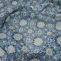 Elegant Blue Flower Newest Printed Soft 100 Pure Silk Georgette Fabric for Graceful Lady Clothes Summer Dress Shawl