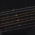 Wholesale Custom Stainless Steel Necklace Chain 18k Gold Plated Ball Link Beaded Chain for Jewelry Making