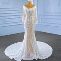 Jancember 222196 Lace Pearls Long Sleeve Wedding Dresses Mermaid for Women