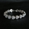 Top Icy Hip Hop Jewelry Heart Diamond Multicolor Tennis Bracelet Brass 18K Gold Plated CZ Round Diamond Bangle for Lady