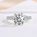 Luxury VVS 2ct 3ct 5ct Moissanite Diamond Wedding Ring for Women S925 Sterling Silver White Gold Plated with Gra Certificate