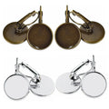 Wholesale Antique Copper Plated 16mm Earring Base Round Bezel Setting for Cabochon Vintage Style Jewelry Findings
