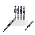 HSS-Co TiAlN Coated HRC89 Combination Drill Tap Bit Set M3-M10 1/4" Hex Shank Deburr Countersink Bits For304 Steel Drilling