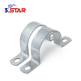 Galvanized 304 Stainless Steel Saddle Pipe Clamps with Two Hole Fitting for PVC Pipes Inch Measurement