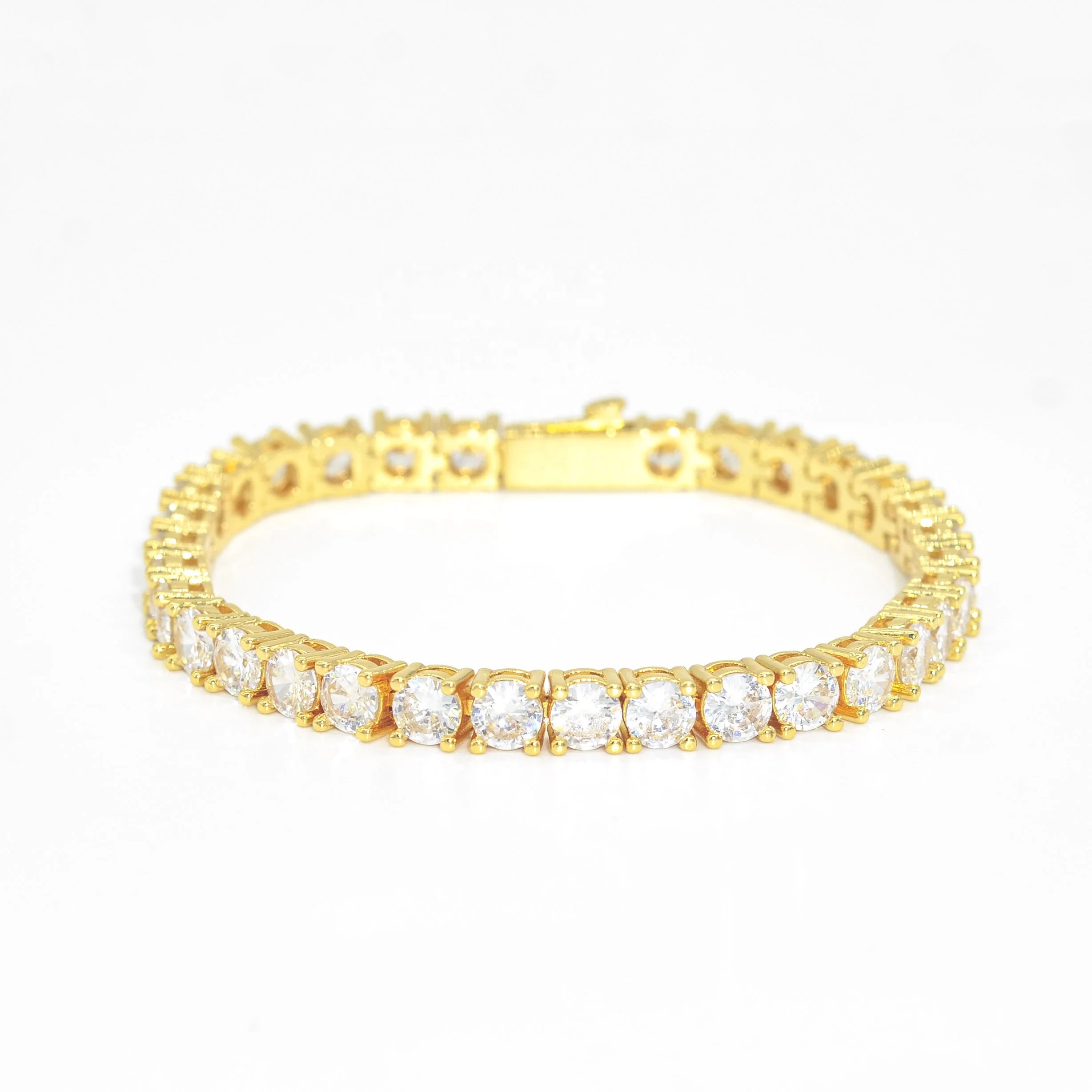 Factory Wholesale Iced Out VVS Moissanite Diamond Solid Gold Real Gold Tennis Chain Bracelet 6mm 7mm 8mm 9mm Custom 10K 14K Gold