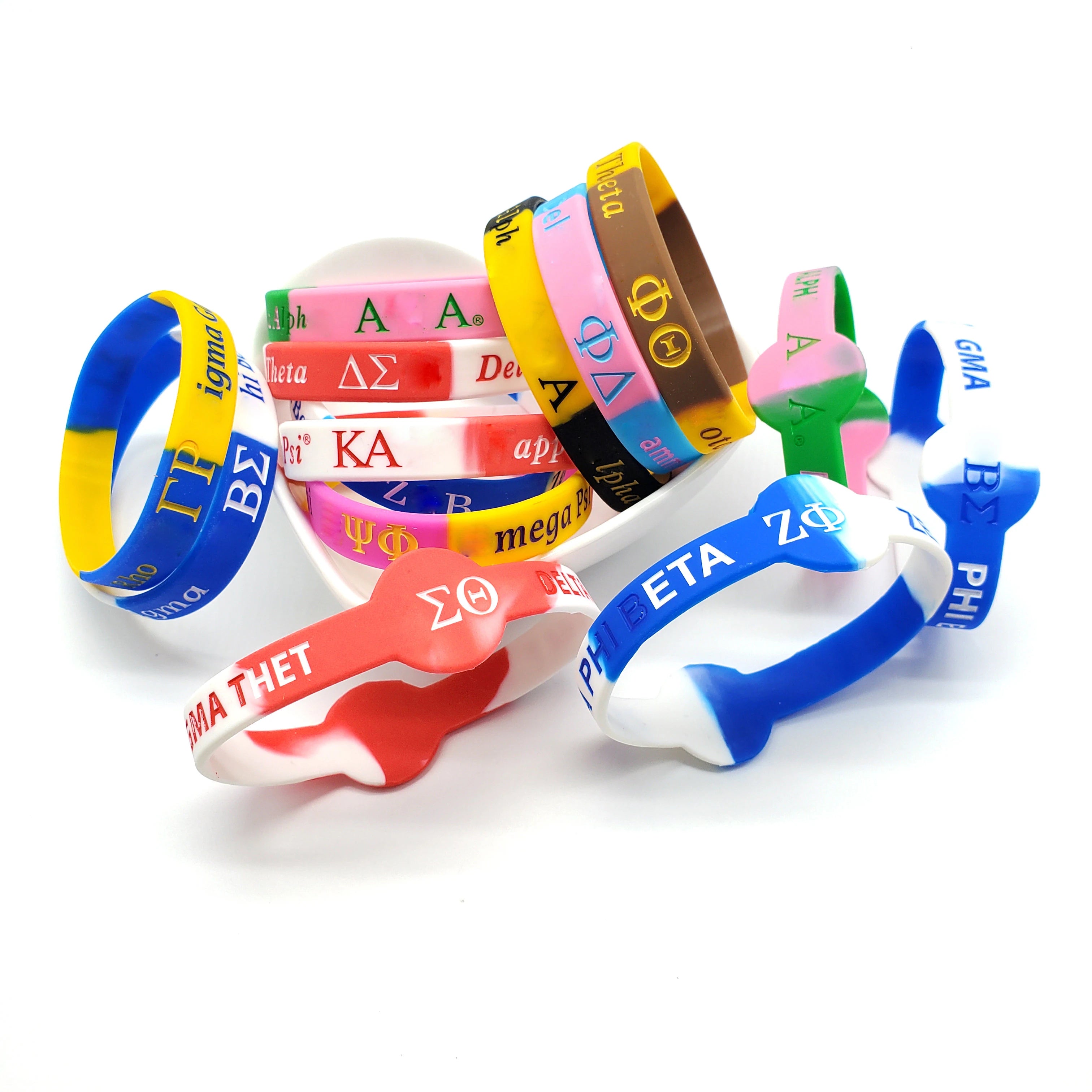 Factory Wholesale Greek Shop Bracelet Wristband Sorority Greek Letters Bracelet Fraternity Wristband Bracelet