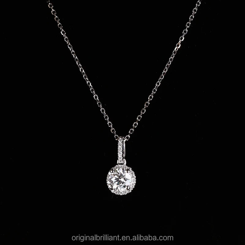 Starsgem Hot Sale Classic Design 0.5ct DEF VS Lab Grown Diamond Necklaces Jewelry Charm 18K White Gold Chain Necklace for Gift