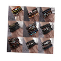 Trending Vintage Style Beaded Cross Eyes Leather Bracelet Set for Women Men Jewelry Wholesale