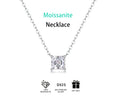 2024 Trendy Style 1 Carat Moissanite Necklace Geometric Four-Claw 925 Silver Link Chain Wholesale for Weddings Anniversaries