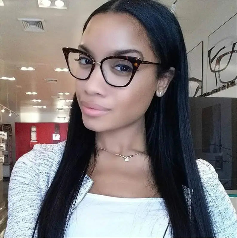 Anti-Blue Light Blocking Lens Glasses Female Retro Cat Eye Office Computer Protection Eyeglasses