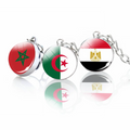 African Flag Glass Ball Key Chain Souvenir With Egypt Sudan Kenya Uganda Morocco Algeria Somalia Tunisia Senegal Gambia Rwanda
