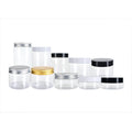 50ml-200ml Clear PET Cosmetic Packaging Cream Jars with Aluminum Screw Top Lid Skin Care Eye Cream Lotion UV Printed