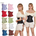 11 Colors Intimate Cloth Cincher Shaper Lace up Bond Cupless Bustier Outwear Girdle Jacquard Waist Corset Belt With 5 Brooches