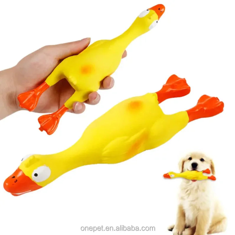 Dog Chew Toy Aggressive Chewer Latex Squeaky Duck Pet Interactive Toy Dog Chew Squeaky Duck