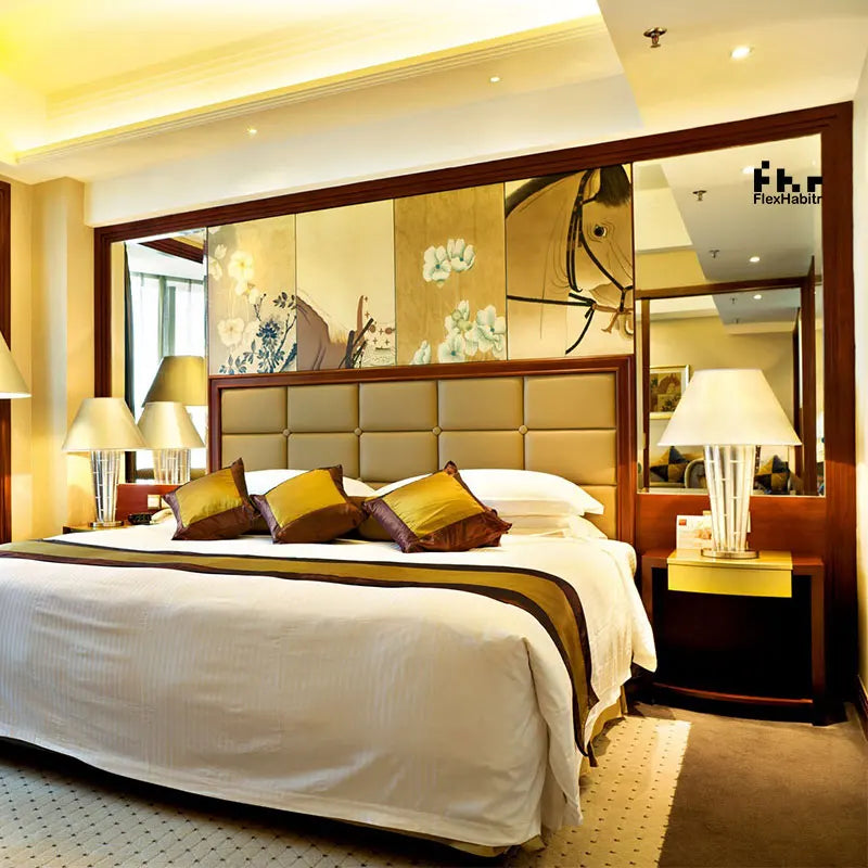 Luxury Bedroom Upholstered Modern Wood Set sleep inn modern bedroom hotel furniture set