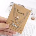 HOVANCI Cute Zodiac Necklaces 9 Vertical Non Tarnish Old English Letter Bling Pendant Horoscope Diamond Zodiac Necklace