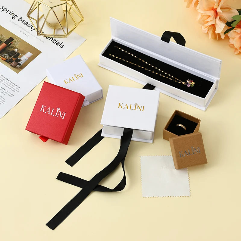 Portable Drawer Jewelry Box for Custom Logo Branding and Boutique Identity Magnetic Sliding Rigid Cardboard Gift Case