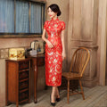 C0139 Performance Dress Long Cheongsam Brocade Retro Slim-fit Chinese Style Improved Skirt