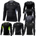 180 GSM S-3XL Polyester Training Tees Workout Base Layer Long Sleeve Gym Compression Shirt Men Customized Tshirt With Logo