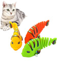 2025 Eco-Friendly Automatic Interactive Plastic Fish Chewing Toy for Indoor Cats New Year Pet Toy MegaBDM