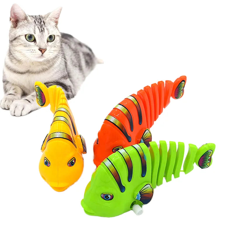 2025 Eco-Friendly Automatic Interactive Plastic Fish Chewing Toy for Indoor Cats New Year Pet Toy MegaBDM