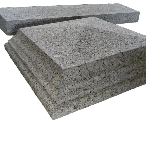 G623 Grey Granite Pillar and Picked Stone Pier Caps for Villa Application