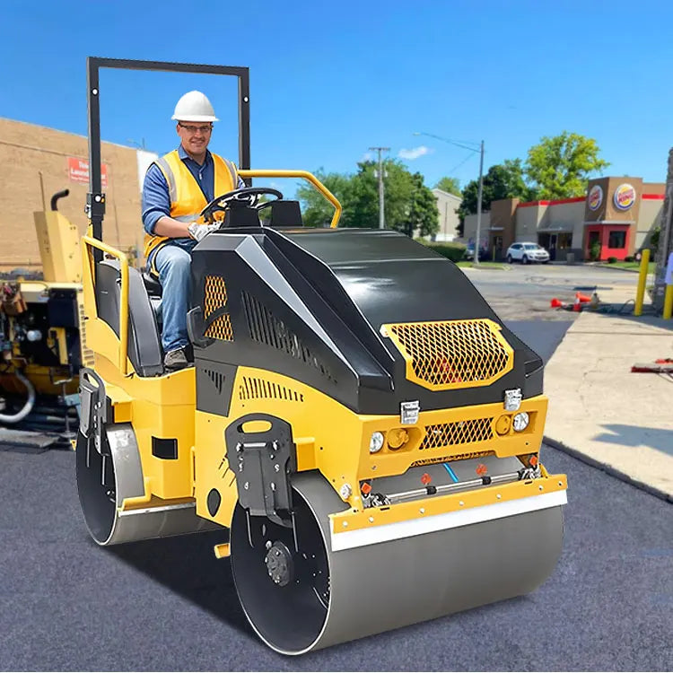 Construction Machinery Mini Road Roller Small Walk Behind Double Drum Hydraulic Vibratory Road Roller