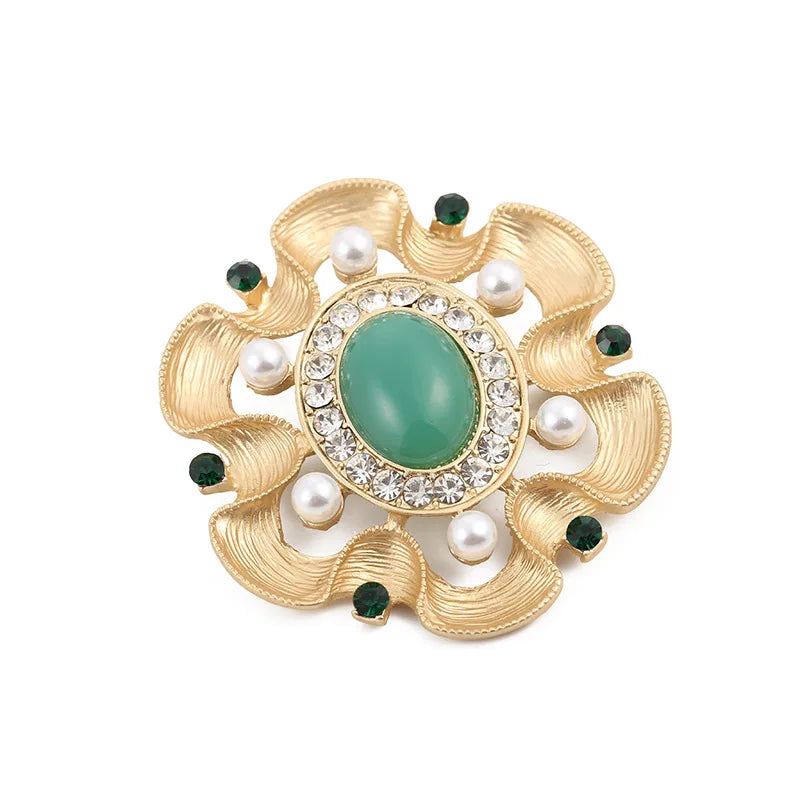 Hot Sale Sun&moon Brooch Alloy Pearl Brooch Pins Gold Plating  Ladies Scarf Buckle Custom Women/men Brooches