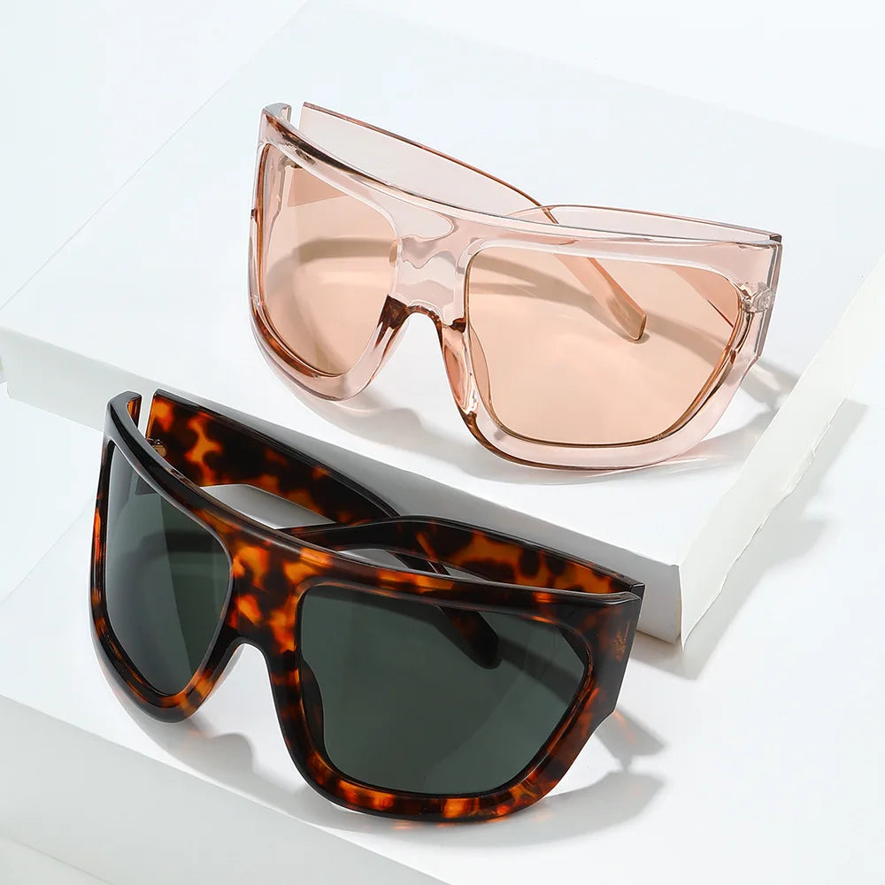 New Large Frame Sunglasses With Futuristic Technology Feel Sunglasses Men Women 2024 Fashion One Piece Pc Material Sun Glasses