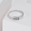 925 Sterling Silver Open Ring for Women Exquisite Workmanship English Letters 'I Am Enough' Rhodium Plated for Weddings