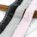 Meetee RC490 3.3cm Ethnic Style Two-color Tassel Trim Diamond Dress Curtain Fringe Ribbon Lace DIY Home Pillow Accessories