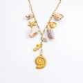 Boho Style 18k Gold Stainless Steel Necklace Starfish Sun Tarot Evil Eye Pendant Jewelry Shell Necklace for Women