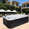 Sunrans Large Acrylic Swim Spa Pool Modern Design Freestanding Hot Tub 6 Persons Massage Function Eco-Friendly Drainer Backyard