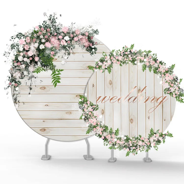 Party & Hoop Balloon Circle Loop Flower Arch Photo Booth Backdrop Stand Foldable Aluminum Alloy Round CMYK Color Print 4M Model