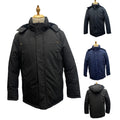 Middleaged Business Winter Men's Cotton Padded Jacket Loose Casual Plus Velvet Padded Detachable Hat Solid Color Coat
