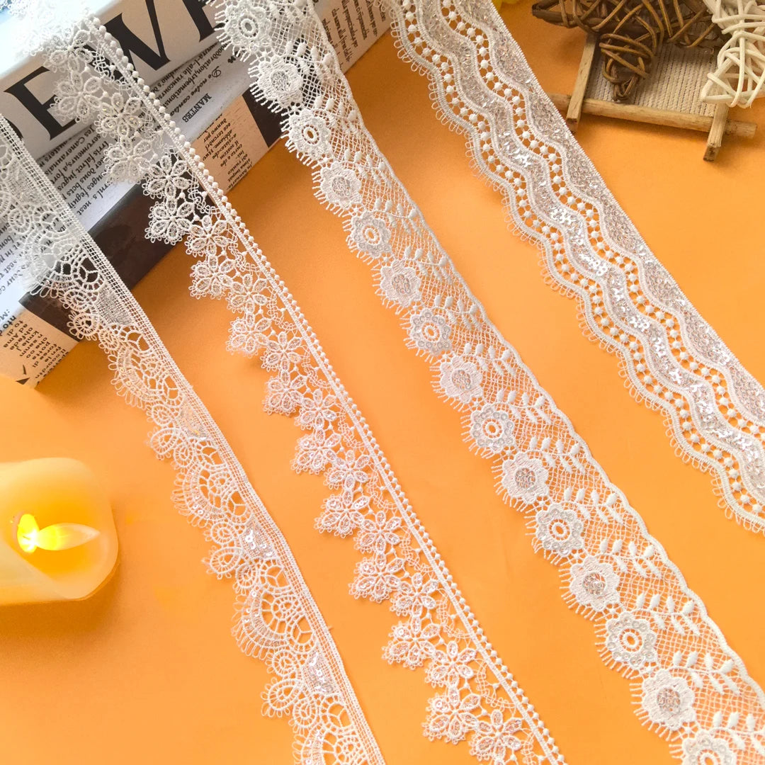 Popular in Middle East 3D Flower Pattern Hair Decoration Write Color Water Soluble Embroidery Beaded Lace Trim