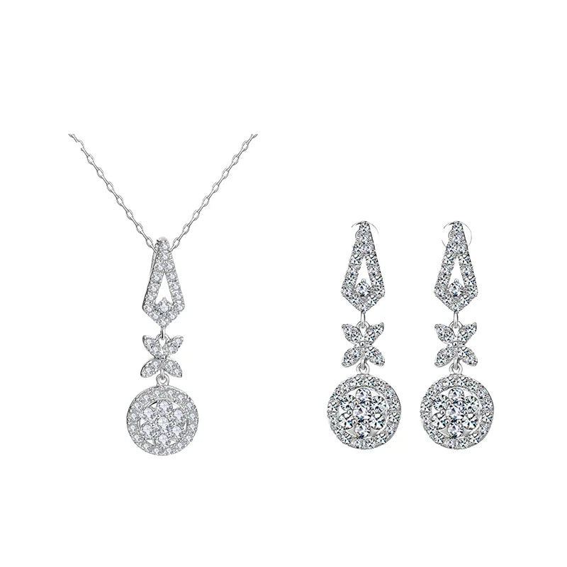 Minimalist and Fashionable Zircon Pendant Women's Jewelry Set