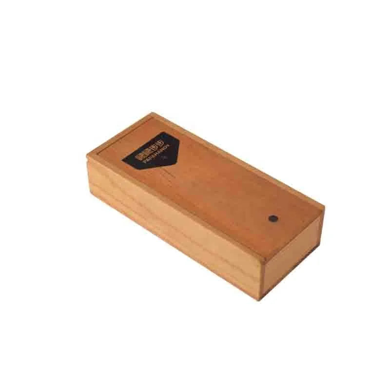 Natural Pine Wood Rectangle Korean Style Jewelry Box with Sliding Lid Multifunctional Sundries Storage and Keepsake Carving