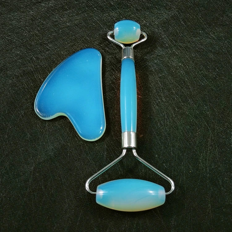 HZ Custom Logo Face Roller Authentic OpaliteJade Roller Face Massager Jade Roller Gua Sha for Face