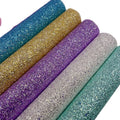 Chunky Glitter Pu Leather Fabric With Colorful Glitter for Bags Shoes Making