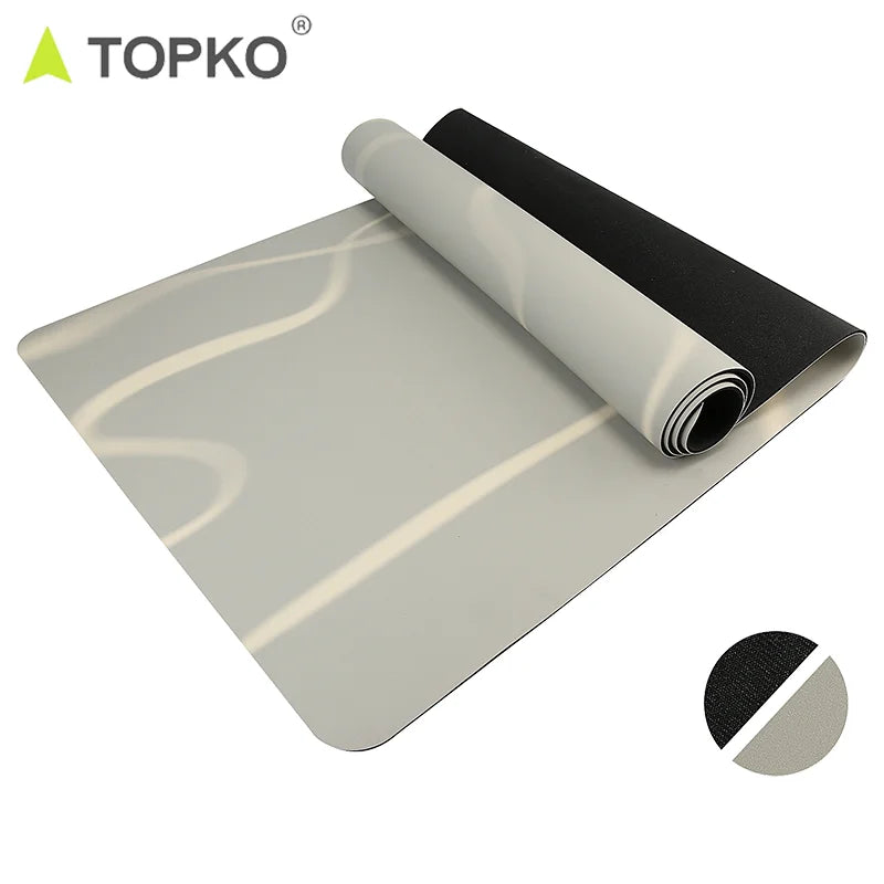 TOPKO Stocked New Grey PU Natural Rubber Yoga Mat Anti Slip Durable High-quality Yoga Mat